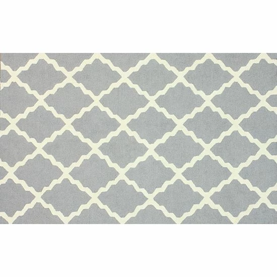 NuLOOM Marbella Marrakech Trellis Wool Rug Light Gray 6 NuLOOM Marbella Marrakech Trellis Wool Rug Light Gray - Image 4