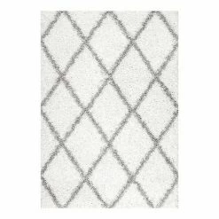 NuLOOM Easy Shag Shanna Lattice Rug Gray
