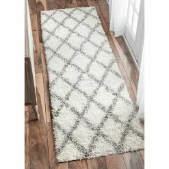 NuLOOM Easy Shag Shanna Lattice Rug Gray -nuLOOM Sales Store unnamed file 209