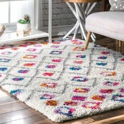 NuLOOM Tatyana Moroccan Diamond Geometric Shag Rug -nuLOOM Sales Store unnamed file 2152