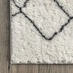 NuLOOM Rae Abstract Stripes Machine Washable Shag Area Rug Black -nuLOOM Sales Store unnamed file 2186