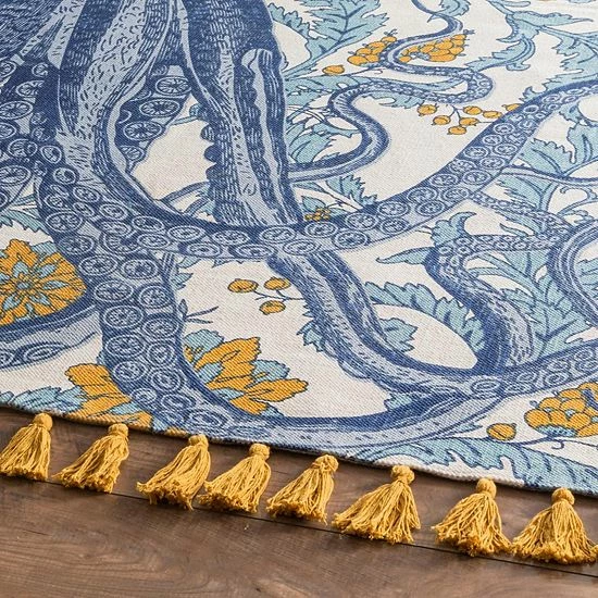 NuLOOM Thomas Paul Octopus Rug Aqua 4 NuLOOM Thomas Paul Octopus Rug Aqua - Image 2