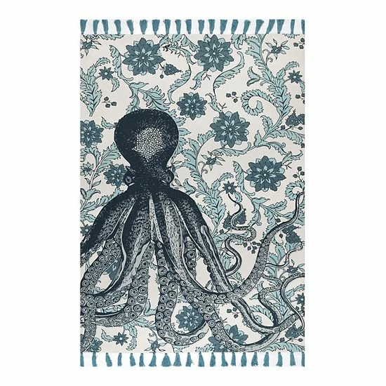 NuLOOM Thomas Paul Octopus Rug Aqua 8 NuLOOM Thomas Paul Octopus Rug Aqua - Image 6