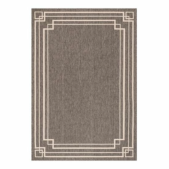 NuLOOM Katalina Modern Bordered Indoor/Outdoor Area Rug Ivory 6 NuLOOM Katalina Modern Bordered Indoor/Outdoor Area Rug Ivory - Image 4