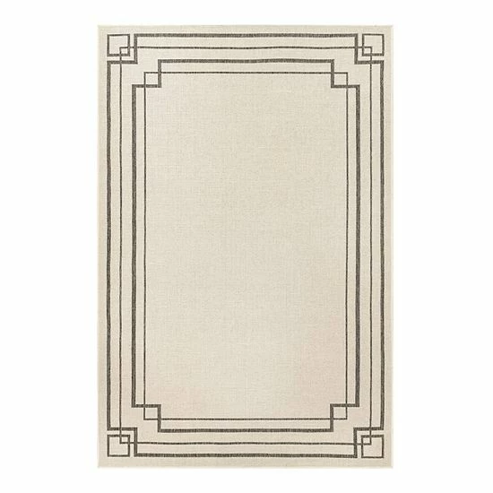 NuLOOM Katalina Modern Bordered Indoor/Outdoor Area Rug Ivory 8 NuLOOM Katalina Modern Bordered Indoor/Outdoor Area Rug Ivory - Image 6
