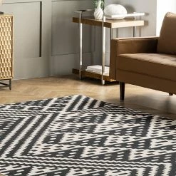 NuLOOM Chiara Machine Washable Modern Geometric Area Rug Black -nuLOOM Sales Store unnamed file 2295