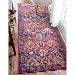 NuLOOM Bodrum Leilani Persian Framed Floral Rug Fuchsia -nuLOOM Sales Store unnamed file 2362