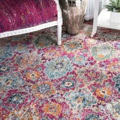 NuLOOM Bodrum Leilani Persian Framed Floral Rug Fuchsia -nuLOOM Sales Store unnamed file 2363