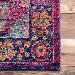 NuLOOM Bodrum Leilani Persian Framed Floral Rug Fuchsia -nuLOOM Sales Store unnamed file 2364