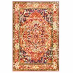 NuLOOM Casablanca Mackenzie Vintage Framed Floral Rug Violet Pink