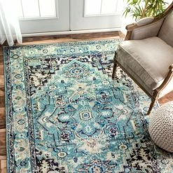 NuLOOM Casablanca Mackenzie Vintage Framed Floral Rug Violet Pink 14 NuLOOM Casablanca Mackenzie Vintage Framed Floral Rug Violet Pink -nuLOOM Sales Store unnamed file 2387