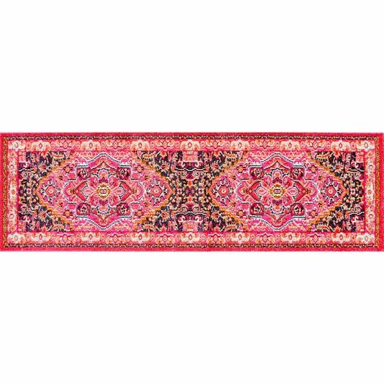 NuLOOM Casablanca Mackenzie Vintage Framed Floral Rug Violet Pink 8 NuLOOM Casablanca Mackenzie Vintage Framed Floral Rug Violet Pink - Image 6