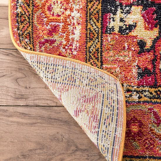 NuLOOM Casablanca Mackenzie Vintage Framed Floral Rug Violet Pink 10 NuLOOM Casablanca Mackenzie Vintage Framed Floral Rug Violet Pink - Image 8