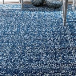 NuLOOM Vintage Waddell Framed Floral Rug Dark Blue -nuLOOM Sales Store unnamed file 2409
