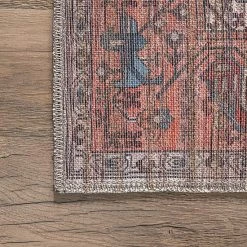 NuLOOM Marilyn Machine Washable Distressed Persian Border Area Rug Blue -nuLOOM Sales Store unnamed file 2418