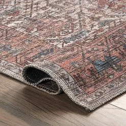 NuLOOM Marilyn Machine Washable Distressed Persian Border Area Rug Blue -nuLOOM Sales Store unnamed file 2419