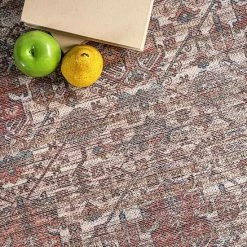 NuLOOM Marilyn Machine Washable Distressed Persian Border Area Rug Blue -nuLOOM Sales Store unnamed file 2420