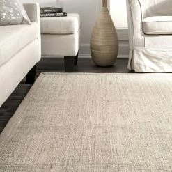 NuLOOM MaryJo Framed Sisal Rug Beige -nuLOOM Sales Store unnamed file 2463