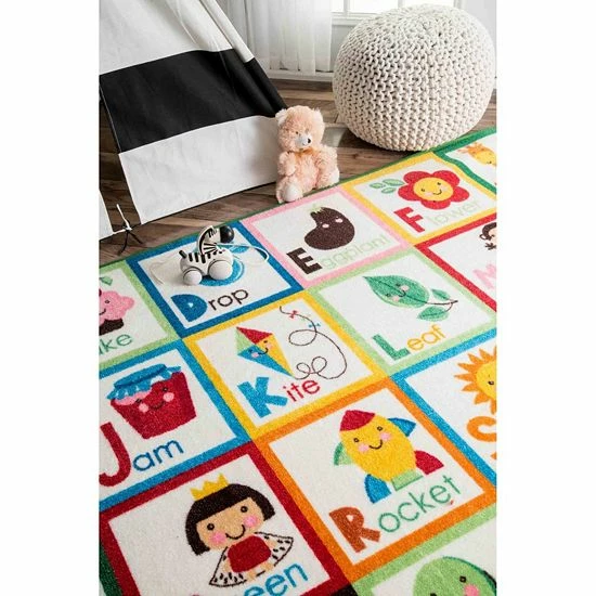 NuLOOM Giza Alphabet Block Rug 4 NuLOOM Giza Alphabet Block Rug - Image 2