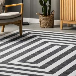 NuLOOM Sharri Modern Striped Machine Washable Area Rug -nuLOOM Sales Store unnamed file 2539