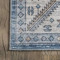 NuLOOM Elowyn Machine Washable Medallion Area Rug Blue -nuLOOM Sales Store unnamed file 2544
