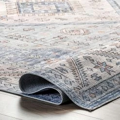 NuLOOM Elowyn Machine Washable Medallion Area Rug Blue -nuLOOM Sales Store unnamed file 2545