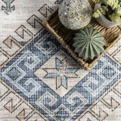NuLOOM Elowyn Machine Washable Medallion Area Rug Blue -nuLOOM Sales Store unnamed file 2546