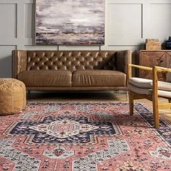 NuLOOM Amber Machine Washable Floral Aztec Area Rug -nuLOOM Sales Store unnamed file 2570