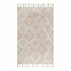 NuLOOM Lisha Moroccan Diamond Tassel Wool Blend Rug Tan -nuLOOM Sales Store unnamed file 2586