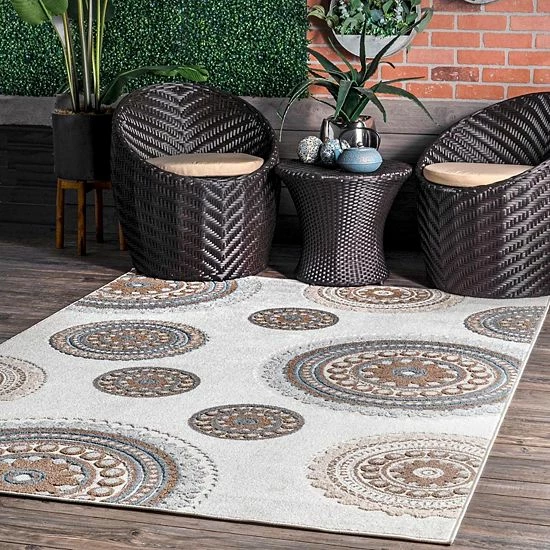 NuLOOM Andi Textured Indoor/Outdoor Area Rug White 4 NuLOOM Andi Textured Indoor/Outdoor Area Rug White - Image 2