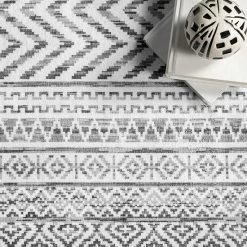 NuLOOM Kira Machine Washable Tribal Geometric Area Rug Gray -nuLOOM Sales Store unnamed file 260