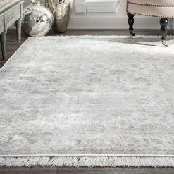 NuLOOM Vintage Floral Elyse Fringe Area Rug Ivory -nuLOOM Sales Store unnamed file 2649