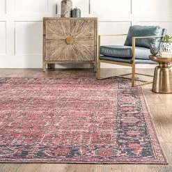 NuLOOM Katie Machine Washable Distressed Bordered Area Rug -nuLOOM Sales Store unnamed file 2659