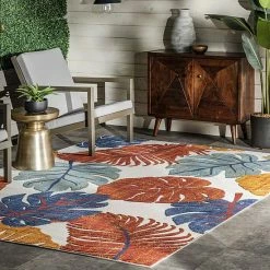 NuLOOM Ryleigh Textured Leaves Indoor/Outdoor Area Rug -nuLOOM Sales Store unnamed file 2662