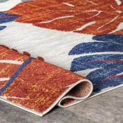NuLOOM Ryleigh Textured Leaves Indoor/Outdoor Area Rug -nuLOOM Sales Store unnamed file 2665