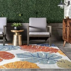 NuLOOM Ryleigh Textured Leaves Indoor/Outdoor Area Rug -nuLOOM Sales Store unnamed file 2667