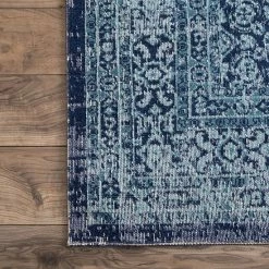 NuLOOM Freda Vintage Floral Garden Lattice Rug Blue -nuLOOM Sales Store unnamed file 2688