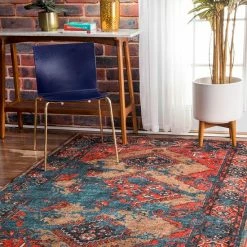 NuLOOM Giza Lavonna Tribal Distressed Framed Medallion Rug Multi -nuLOOM Sales Store unnamed file 2703