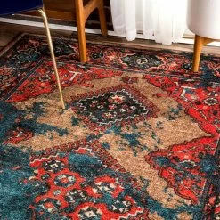 NuLOOM Giza Lavonna Tribal Distressed Framed Medallion Rug Multi -nuLOOM Sales Store unnamed file 2707