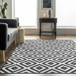 NuLOOM Kellee Machine Washable Modern Diamonds Area Rug Blue -nuLOOM Sales Store unnamed file 2715