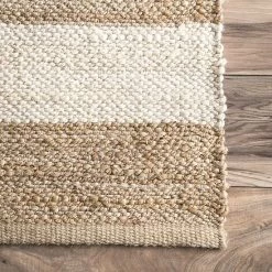 NuLOOM Alisia Stripes Jute Blend Rug Off White -nuLOOM Sales Store unnamed file 2796