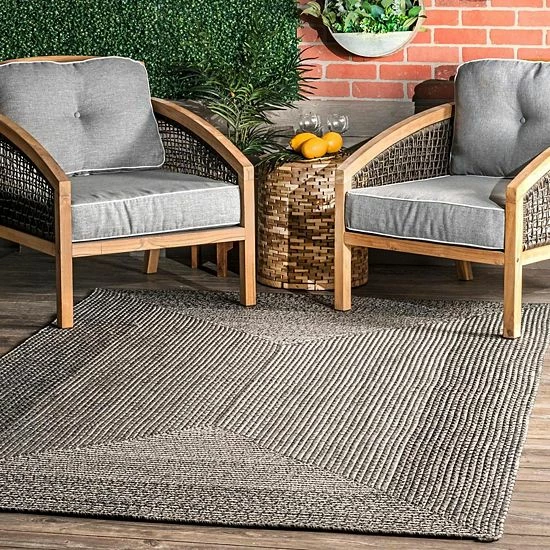 NuLOOM Jayda Braided Gradience Indoor/Outdoor Area Rug Light Gray 4 NuLOOM Jayda Braided Gradience Indoor/Outdoor Area Rug Light Gray - Image 2