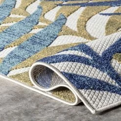 NuLOOM Molly Textured Tropical Leaves Indoor Outdoor Area Rug -nuLOOM Sales Store unnamed file 2822