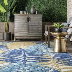NuLOOM Molly Textured Tropical Leaves Indoor Outdoor Area Rug -nuLOOM Sales Store unnamed file 2824