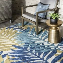 NuLOOM Molly Textured Tropical Leaves Indoor Outdoor Area Rug -nuLOOM Sales Store unnamed file 2825