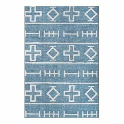 NuLOOM Holland Ethnic Symbols Indoor/Outdoor Area Rug Aqua -nuLOOM Sales Store unnamed file 2831