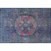 NuLOOM Stone Washed Mandala Celina Floral Rug Navy
