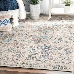 NuLOOM Stone Washed Mandala Celina Floral Rug Navy -nuLOOM Sales Store unnamed file 2876