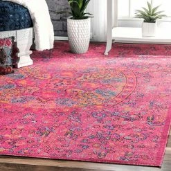NuLOOM Stone Washed Mandala Celina Floral Rug Navy -nuLOOM Sales Store unnamed file 2877