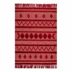 NuLOOM High-Low Durden Geometric Wool Rug Red -nuLOOM Sales Store unnamed file 2901